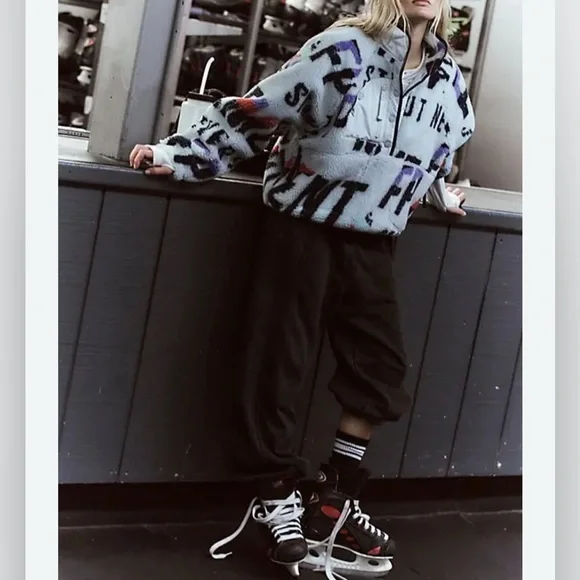 Free People Hit The Slopes Printed Pullover Women’s M Stand Out Never Still - Picture 2 of 6